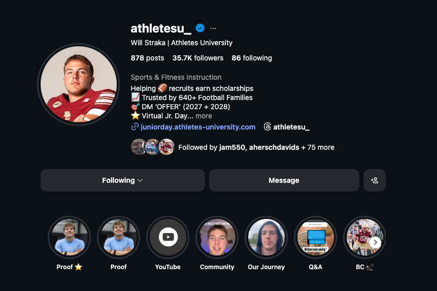 Athletes University Instagram